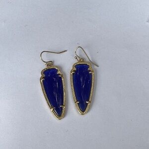 Kendra Scott Elegant Blue and Gold Earrings